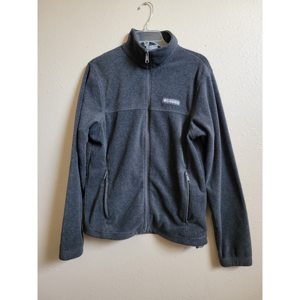 Columbia Fleece Jacket Full Zip Long Sleeve Charcoal Gray Sz S